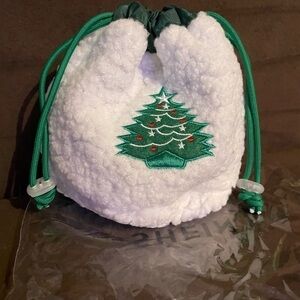 SHEIN White Fuzzy Christmas Tree Bag